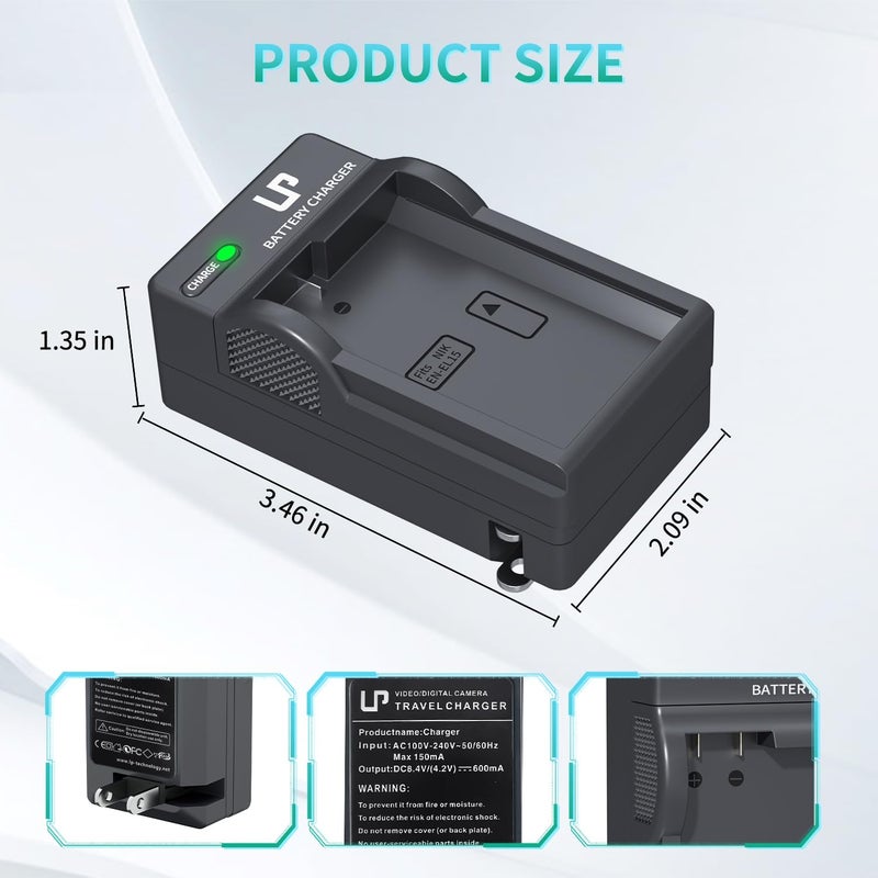 LP EN-EL15 EN EL15a Battery Charger, Charger Compatible with Nikon D7500, D7200, D7100, D7000, D850, D750, D500, D810a, D810, D800e, D800, D610, D600 & More - Image 5